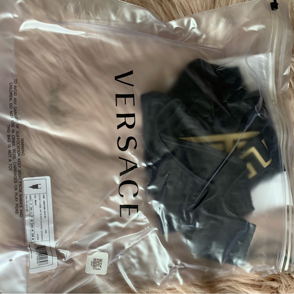 Black one piece Versace Swimsuit